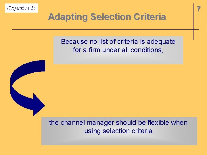 Objective 5: Adapting Selection Criteria Because no list of criteria is adequate for a