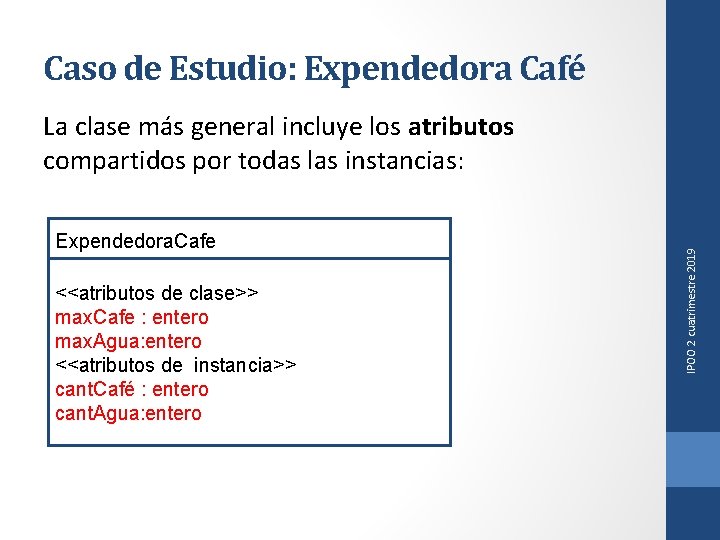 Caso de Estudio: Expendedora Café Expendedora. Cafe <<atributos de clase>> max. Cafe : entero