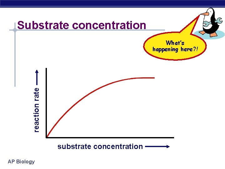 Substrate concentration reaction rate What’s happening here? ! substrate concentration AP Biology 