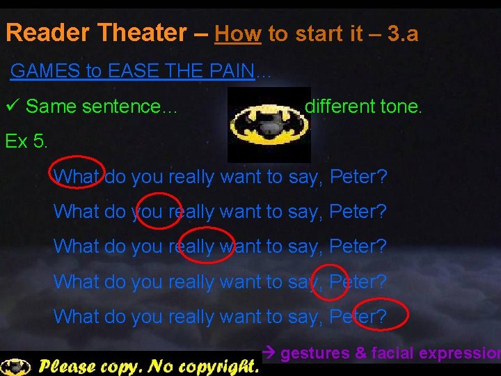 Reader Theater – How to start it – 3. a GAMES to EASE THE