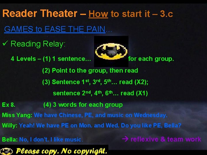 Reader Theater – How to start it – 3. c GAMES to EASE THE