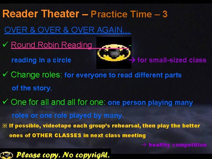 Reader Theater – Practice Time – 3 OVER & OVER AGAIN… ü Round Robin