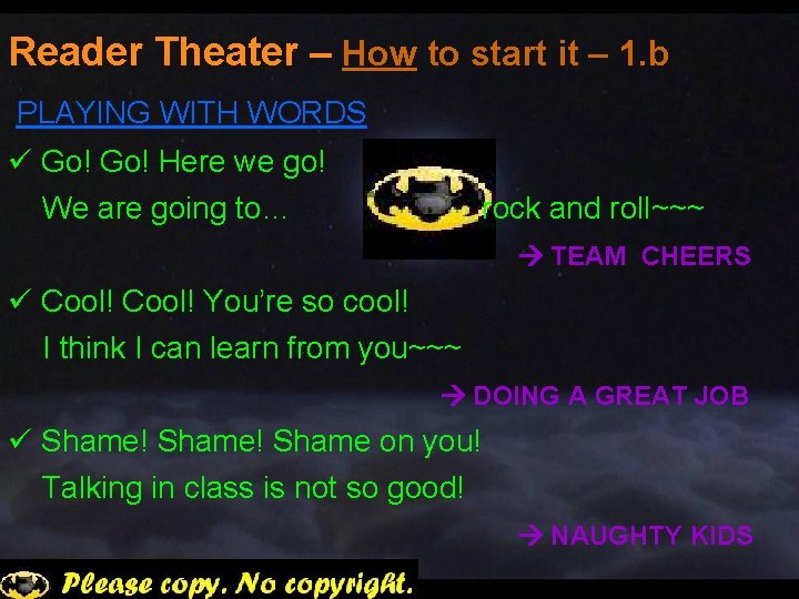 Reader Theater – How to start it – 1. b PLAYING WITH WORDS ü