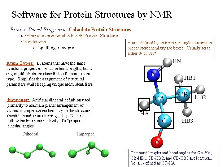 Software for Protein Structures by NMR Protein Based Programs: Calculate Protein Structures General overview