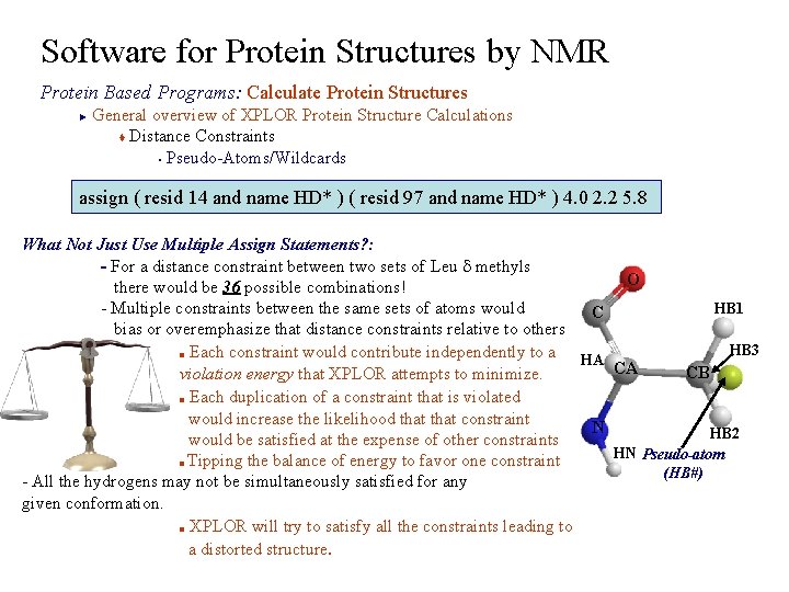 Software for Protein Structures by NMR Protein Based Programs: Calculate Protein Structures General overview
