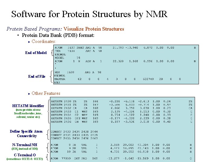Software for Protein Structures by NMR Protein Based Programs: Visualize Protein Structures • Protein
