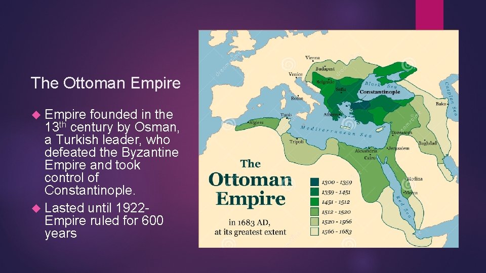 The Ottoman Empire founded in the 13 th century by Osman, a Turkish leader,