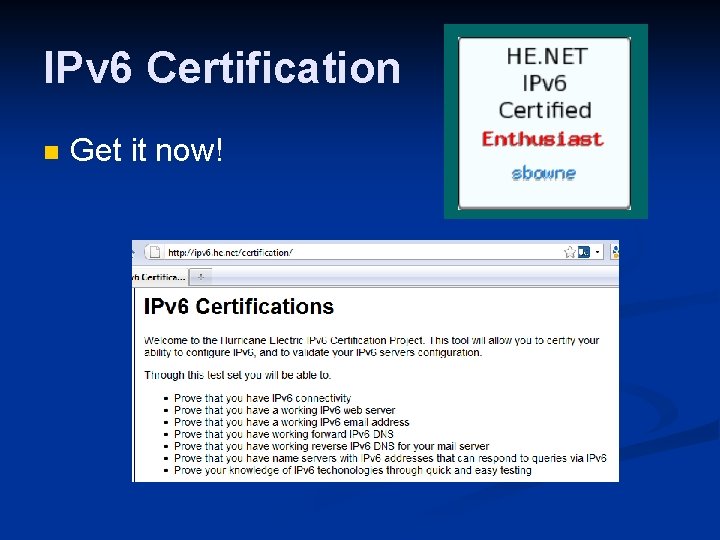 IPv 6 Certification n Get it now! 