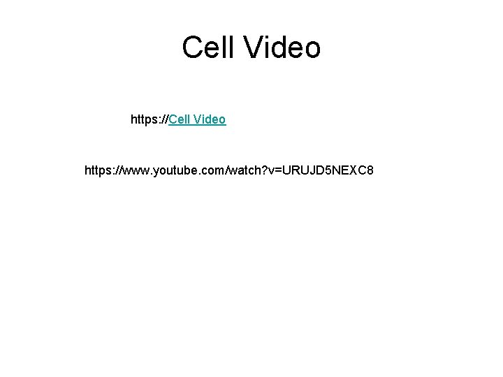 Cell Video https: //www. youtube. com/watch? v=URUJD 5 NEXC 8 