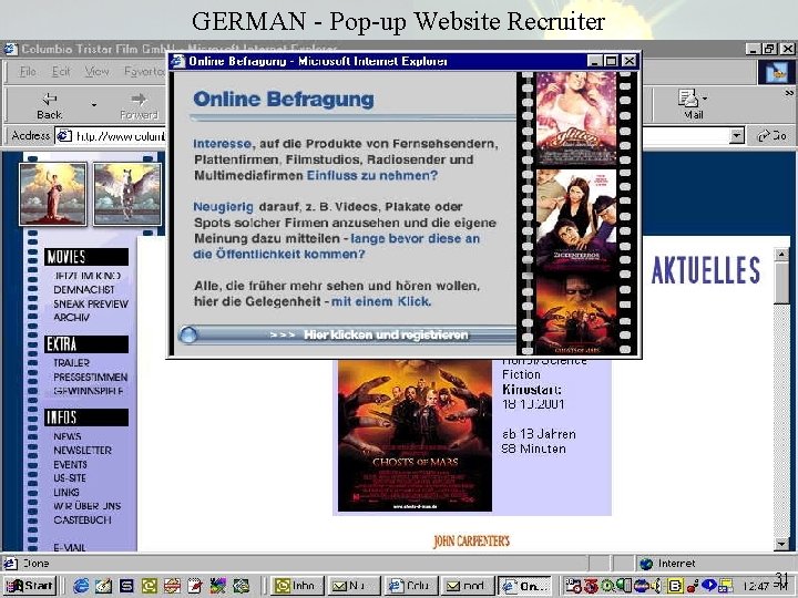 GERMAN - Pop-up Website Recruiter 31 