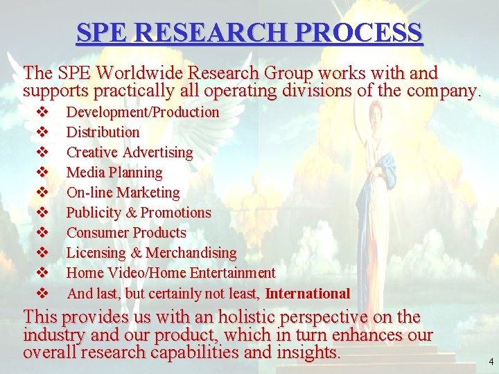 SPE RESEARCH PROCESS The SPE Worldwide Research Group works with and supports practically all