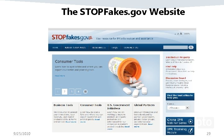 The STOPFakes. gov Website 9/25/2020 29 