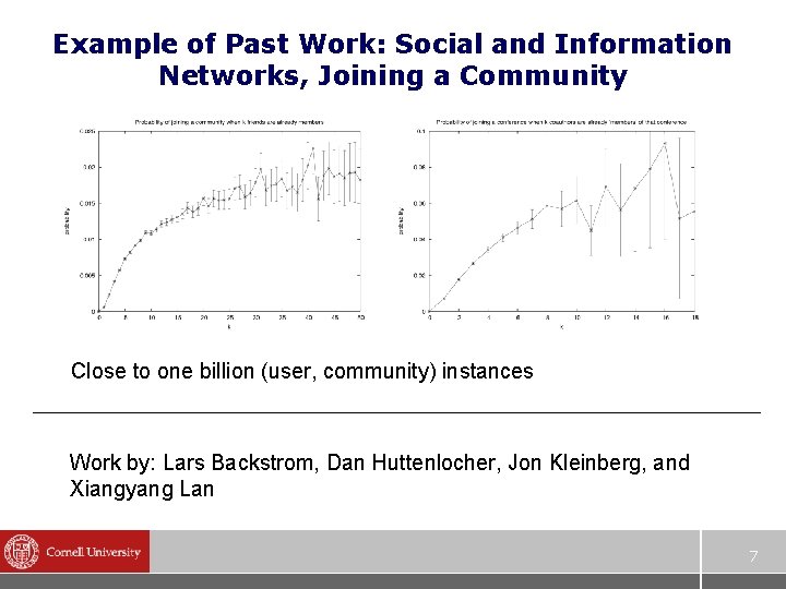 Example of Past Work: Social and Information Networks, Joining a Community Close to one