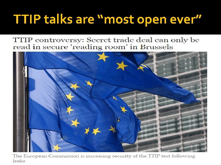 TTIP talks are “most open ever” 
