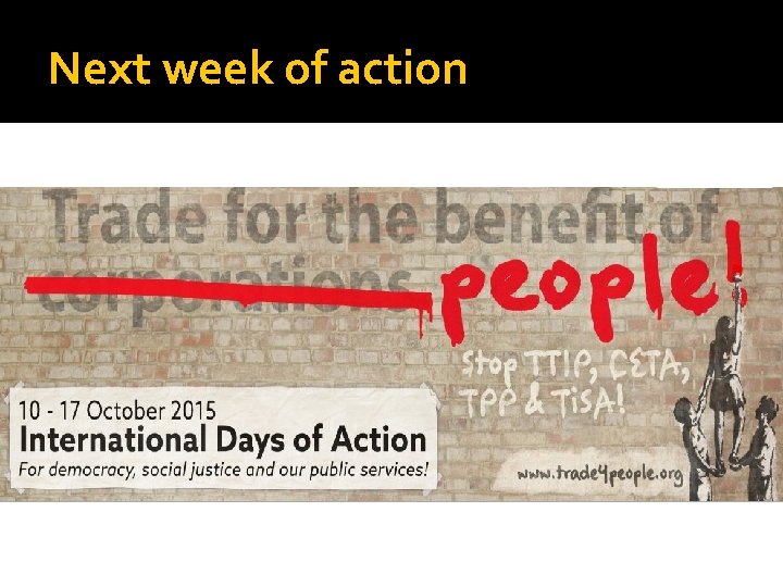Next week of action 