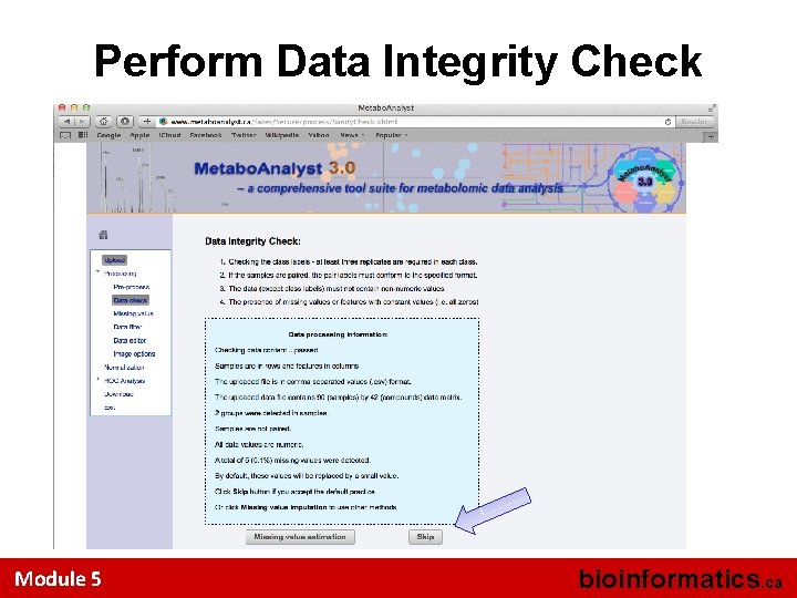 Perform Data Integrity Check Module 5 bioinformatics. ca 