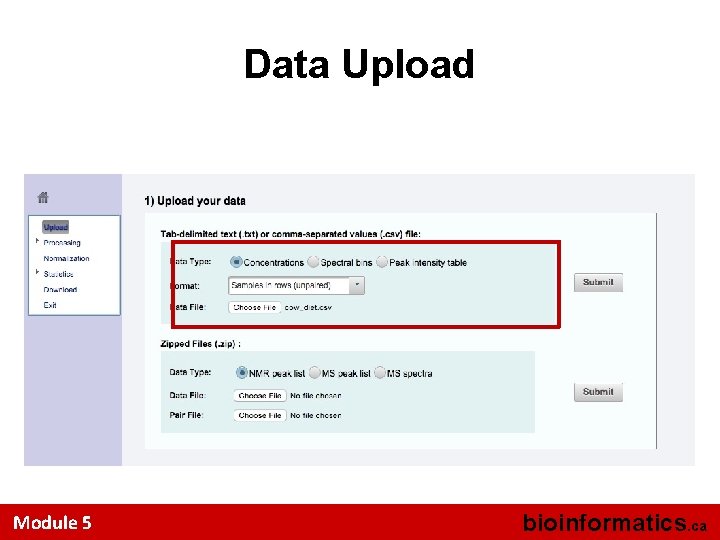 Data Upload Module 5 bioinformatics. ca 