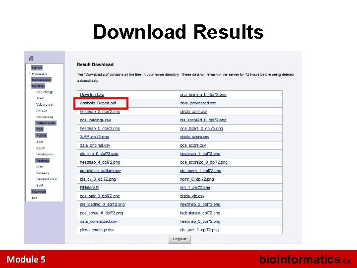 Download Results Module 5 bioinformatics. ca 