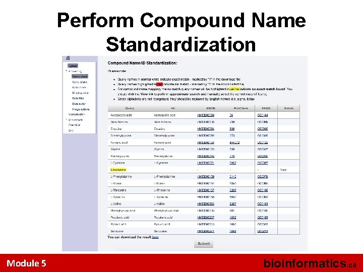 Perform Compound Name Standardization Module 5 bioinformatics. ca 