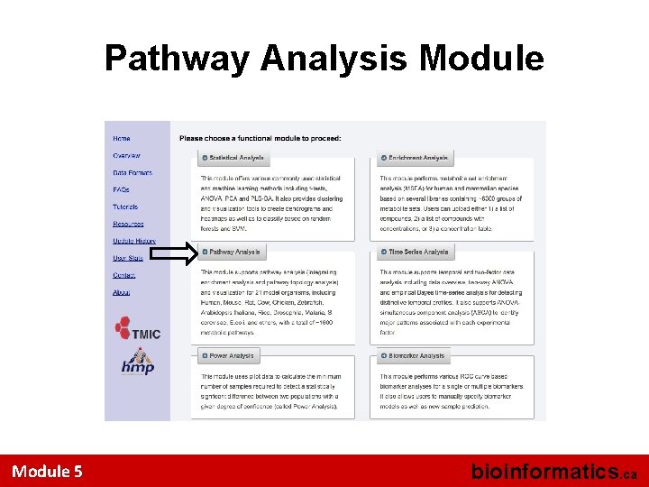 Pathway Analysis Module 5 bioinformatics. ca 