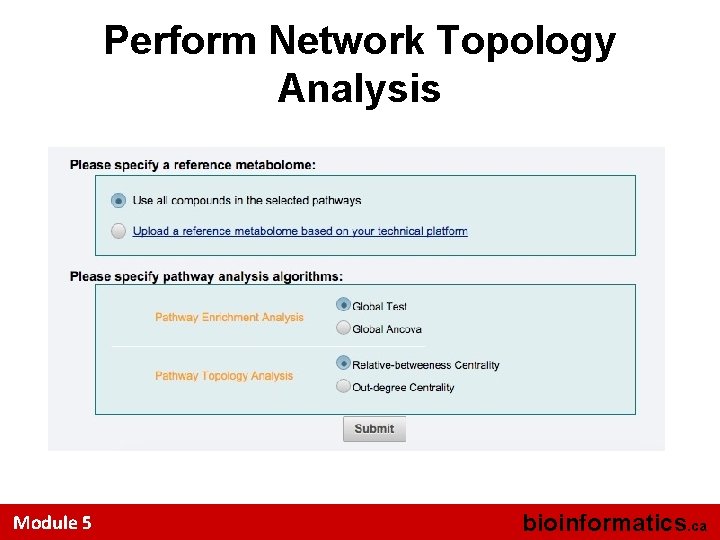 Perform Network Topology Analysis Module 5 bioinformatics. ca 