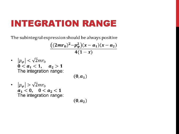 INTEGRATION RANGE 