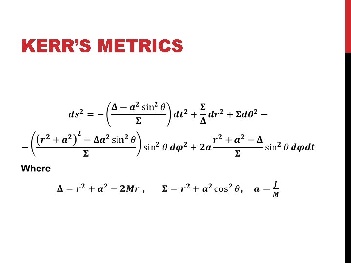 KERR’S METRICS 