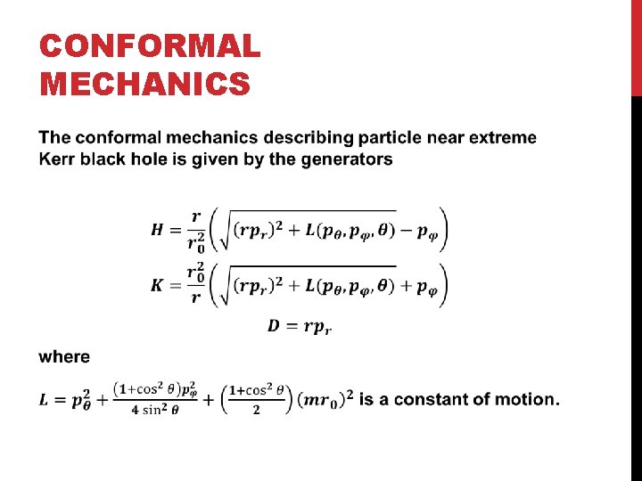 CONFORMAL MECHANICS 