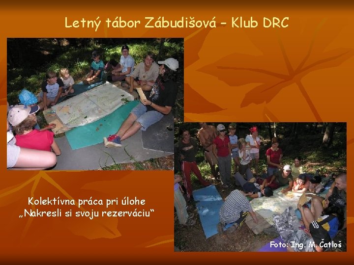 Letný tábor Zábudišová – Klub DRC Kolektívna práca pri úlohe „Nakresli si svoju rezerváciu“