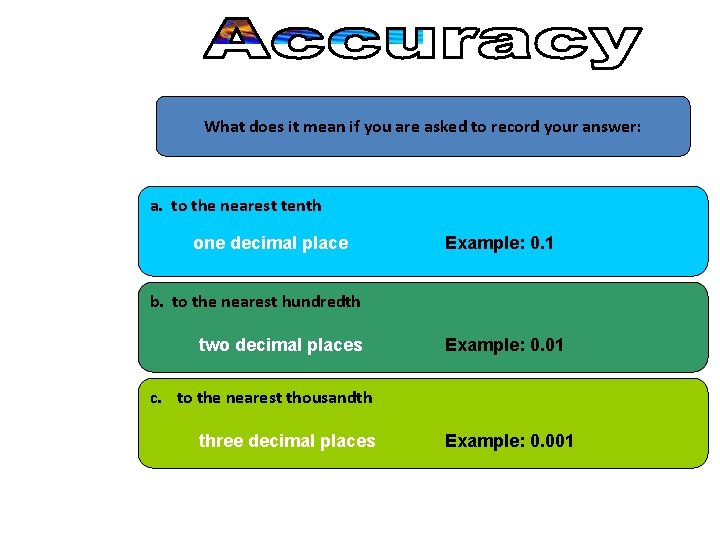 What does it mean if you are asked to record your answer: a. to What does it mean if you are asked to record your answer: a. to