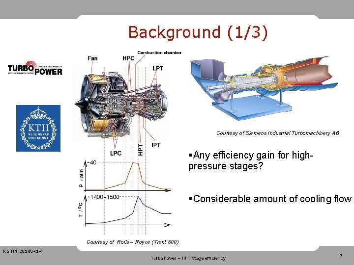 Background (1/3) Courtesy of Siemens Industrial Turbomachinery AB §Any efficiency gain for highpressure stages?
