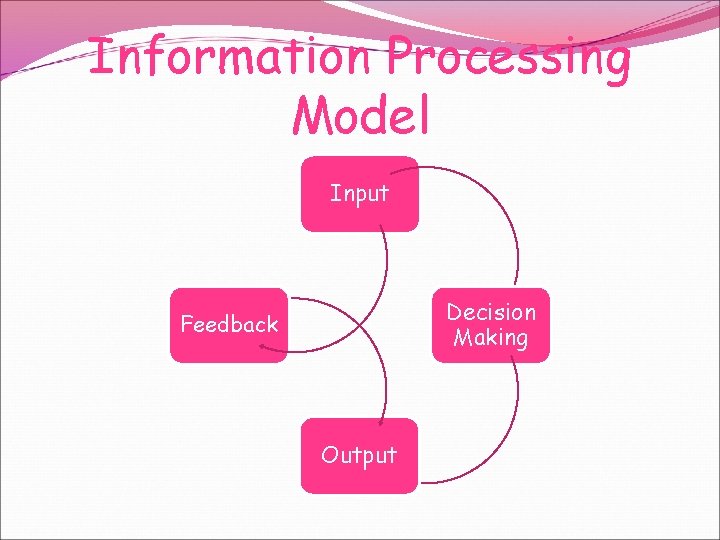 Information Processing Model Input Decision Making Feedback Output 