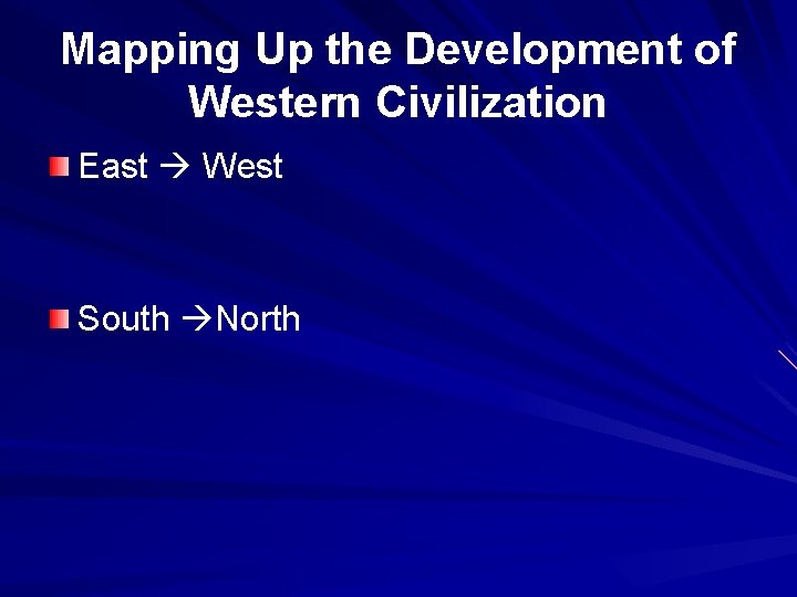 Mapping Up the Development of Western Civilization East West South North 