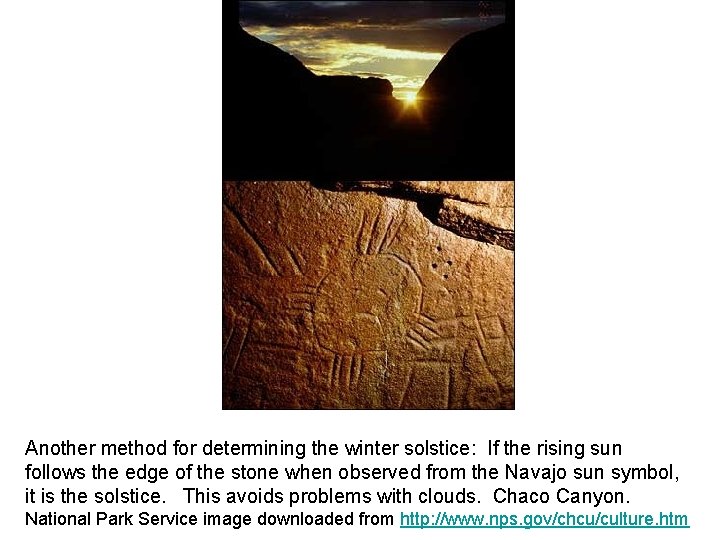 Another method for determining the winter solstice: If the rising sun follows the edge