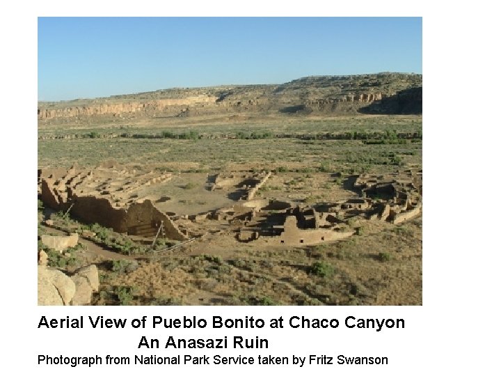 Aerial View of Pueblo Bonito at Chaco Canyon An Anasazi Ruin Photograph from National