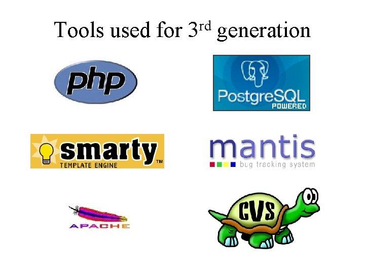rd Tools used for 3 generation 