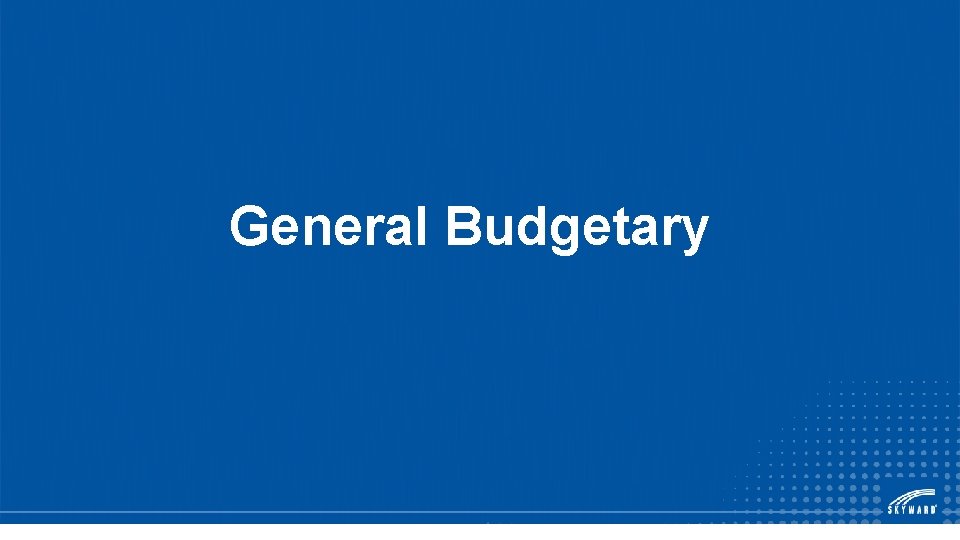 General Budgetary 