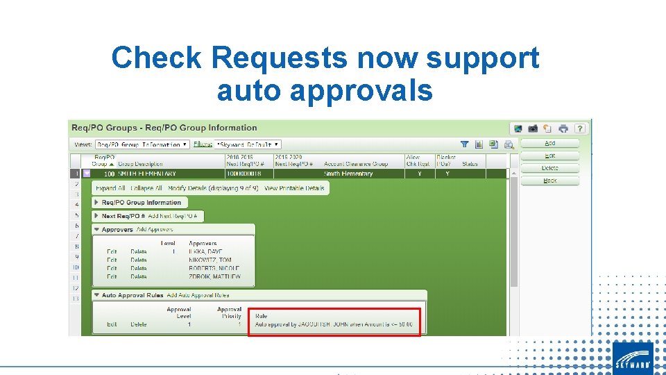 Check Requests now support auto approvals 