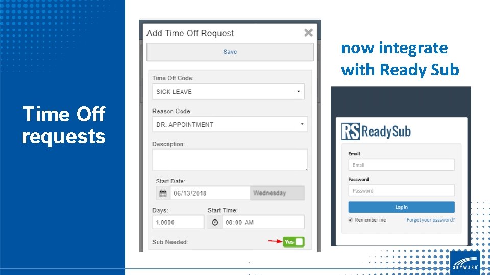 now integrate with Ready Sub Time Off requests 
