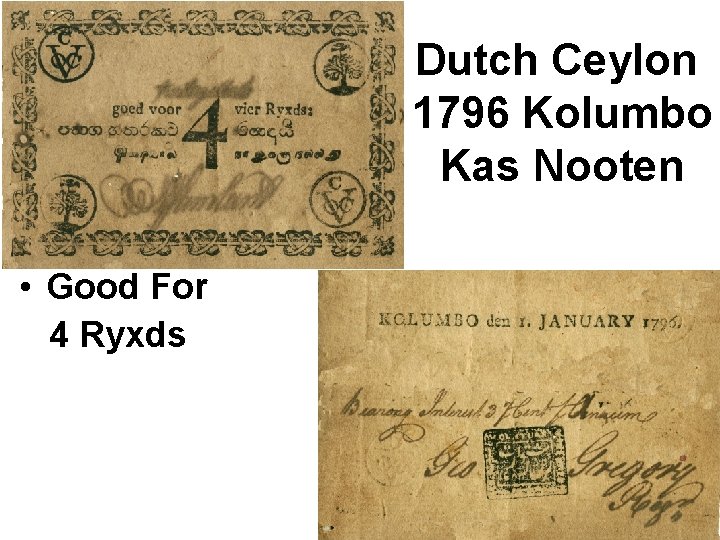Dutch Ceylon 1796 Kolumbo Kas Nooten • Good For 4 Ryxds 