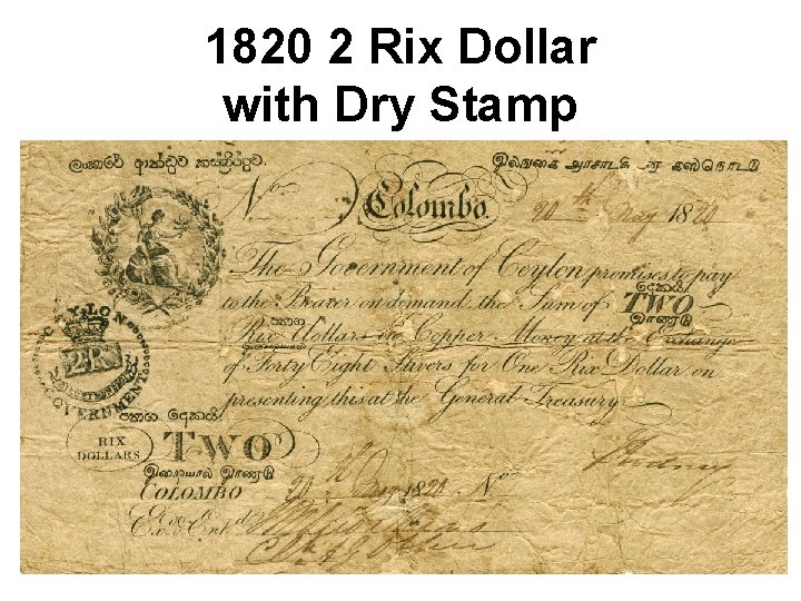 1820 2 Rix Dollar with Dry Stamp 