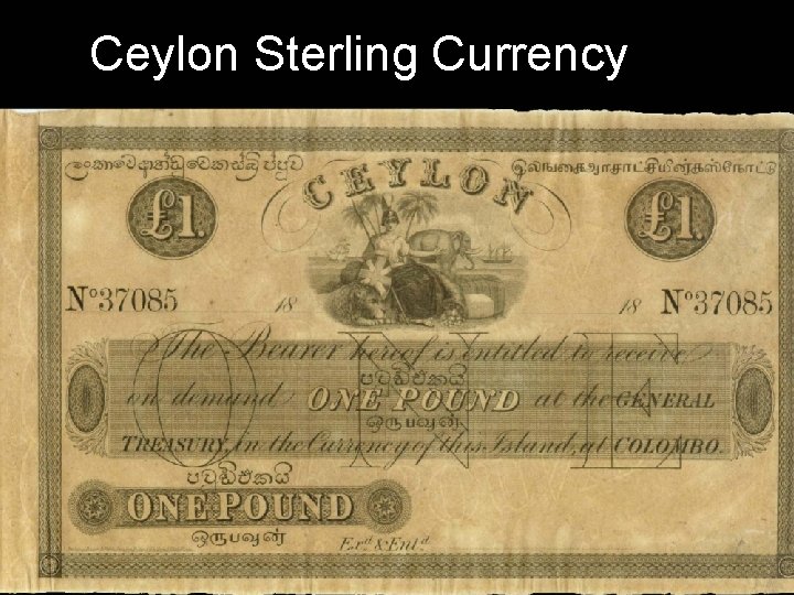 Ceylon Sterling Currency 