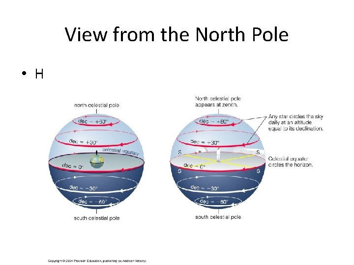 View from the North Pole • Half the stars, all the time! 