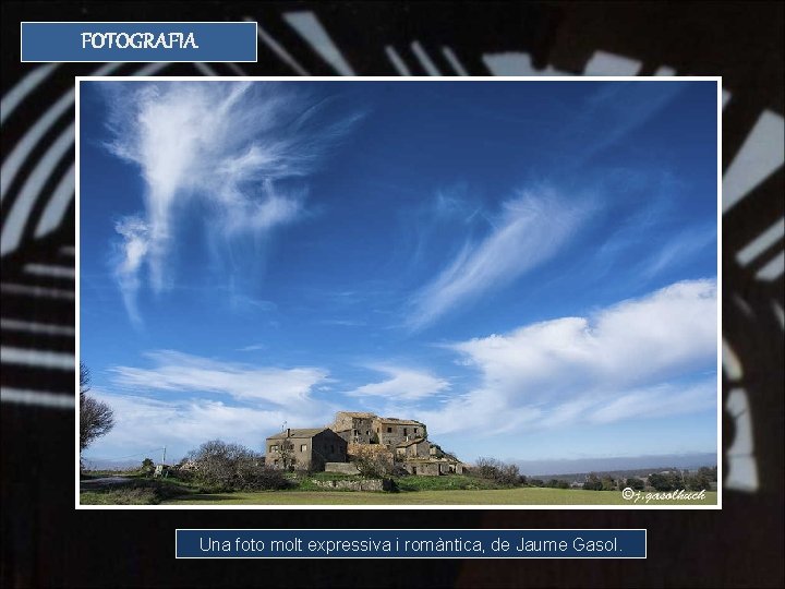 FOTOGRAFIA Una foto molt expressiva i romàntica, de Jaume Gasol. 