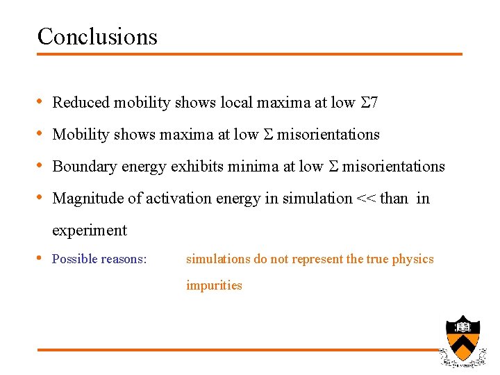 Conclusions • Reduced mobility shows local maxima at low S 7 • Mobility shows