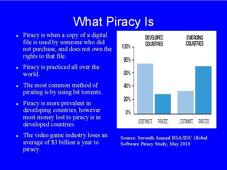 What Piracy Is Piracy is when a copy of a digital file is used