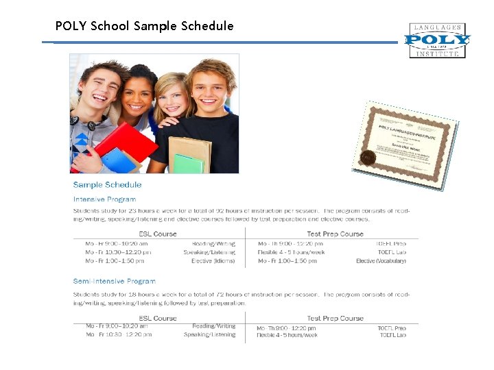 POLY School Sample Schedule 