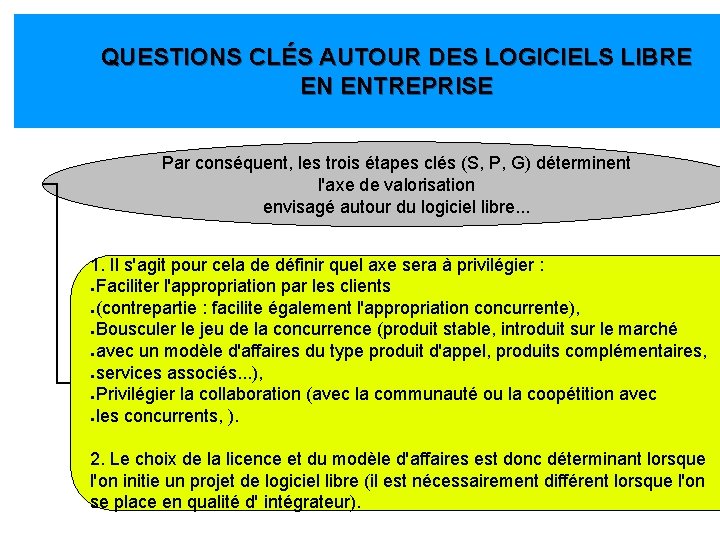 QUESTIONS CLÉS AUTOUR DES LOGICIELS LIBRE EN ENTREPRISE Par conséquent, les trois étapes clés