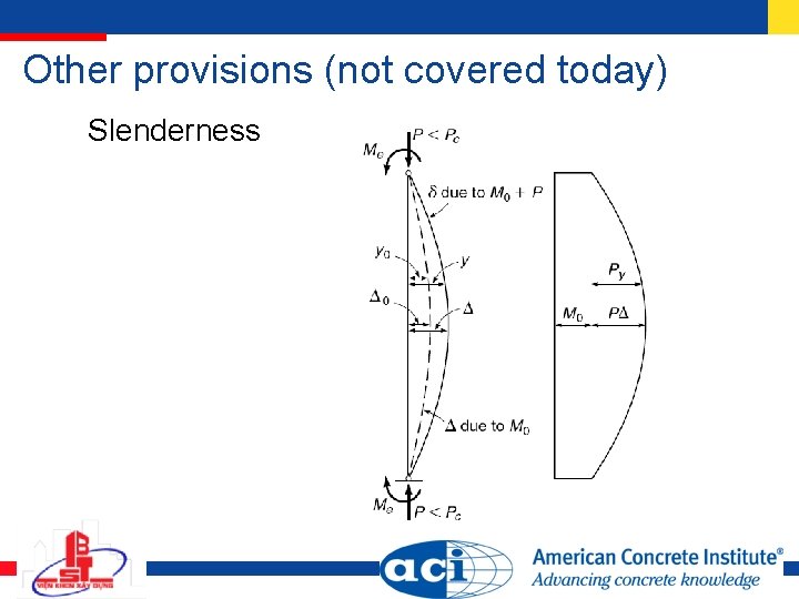 Other provisions (not covered today) Slenderness 