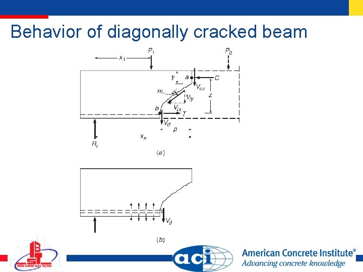 Behavior of diagonally cracked beam 